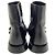 Jil Sander Black Leather Pointy Toe Gold Buckle Booties - view 5