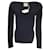 Khaite Maddy Black Long Sleeved Ribbed Knit Sweater Viscose  ref.937842