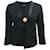 Louis Vuitton Black / Yellow Floral Buttoned Silk Trim Blazer Wool  ref.937884