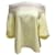 Blusa con hombros descubiertos y mangas abullonadas con ribete de volantes con detalle fruncido bordado amarillo de Peter Pilotto Algodón  ref.938001