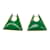 Émail vert Bottega Veneta 18Boucles d'Oreilles Triangle en Argent Plaqué Or K  ref.938077