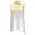 Brunello Cucinelli Ivory / Burgundy Striped Sleeveless Button-down Silk Top Cream  ref.938118