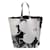 Calvin Klein 205W39NYC Andy Warhol Black / Bolsa com estampa de flores brancas Preto Couro  ref.938137