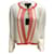 Autre Marque St. John Ivory / Orange Stripe Knit Jacket Cream Synthetic  ref.938178
