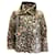 Moncler Tan / Schwarze „Ivoire“-Jacke mit durchgehendem Reißverschluss und Leopardenmuster Kamel Baumwolle  ref.938257