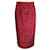 Autre Marque NO. 21 rojo / Falda midi negra con estampado de leopardo Roja Viscosa  ref.938305