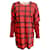 N°21 N °21 T-shirt rouge superposé à carreaux et imprimé léopard Coton  ref.938318
