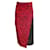 N°21 N °21 RED/Jupe fendue en dentelle noire à imprimé léopard Viscose Rouge  ref.938319