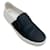 Chanel Black Satin / White Leather Slip On Sneakers  ref.938362