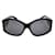 Miu Miu Schwarze Sonnenbrille mit Kameliendetails Kunststoff  ref.938381