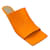 Bottega Veneta Orange Square Toe Leather Mule Sandals  ref.938413