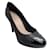 Chanel Zapatos de tacón negros con plataforma y puntera de charol Cuero  ref.938422