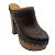 Chanel Brown Leather Platform Clogs