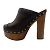 Chanel Brown Leather Platform Clogs - view 3