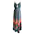 Autre Marque Alice + Olivia Turquesa Multi Gloria Corrente Sunshower Stripe Vestido Maxi Estampado Multi Multicor Poliéster  ref.938460