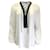 Altuzarra Ivory / Black Studded Lace-Up Crepe Top Cream Polyester  ref.938466