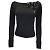 Andrew Gn Schwarzer, mit Perlen verzierter Kaschmir-Strickpullover