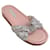 Aquazzura Blush Satin Asja Crystal Slide Sandalen Pink Leinwand  ref.938491