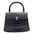 Autre Marque Schwarze Asprey-Tasche aus Krokodilleder mit Henkel Exotisches Leder  ref.938502