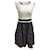 Autre Marque Talbot Runhof White / Black Belted Sequined Tweed Work/Office Dress Polyester  ref.938549