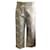 Thom Browne Tan / White Dolphin Embroidered Cropped Wool Pants / trousers Camel  ref.938570