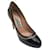 Salvatore FerragamoRory Black / Sapatos de couro com detalhe de zíper dourado salto alto couro de bezerro Preto  ref.938590
