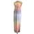 Autre Marque Maxi abito in pizzo con collo a cravatta ricamato multi floreale bianco Mantu Multicolore Poliestere  ref.938759