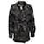 Iro Black / White Tweed Derek Coat with Leather Belt Wool  ref.938763