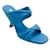 Aquazzura Rich Turquoise Twist 75 Sandálias Azul Couro  ref.938789