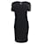 Vestido de cóctel de lana texturizada negra con ribete de seda de Chanel Negro  ref.938821