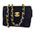 Preto Chanel Vintage 80's Mini bolsa de veludo acolchoada com aba  ref.938825