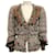 Chanel Marron / Veste verte en tweed à manches transparentes  ref.938837