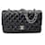 Bolso de hombro de charol negro con solapa forrada de Chanel  ref.938862