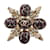 Chanel 2013 Burgundy Enamel & Rhinestone Encrusted Brooch Golden Metal  ref.938909