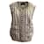Chanel beige / Navy Tweed Sequined Vest Linen  ref.938923