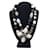 Chanel negro / Crudo 2006 Collar con piedras gruesas adornadas con cristales y logotipo CC Metal  ref.938928