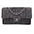 Chanel nero / Bianco / rosa 2004 Borsa con patta foderata in tweed intrecciato New York Tela  ref.938936