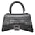 Balenciaga Dark Grey XS Hourglass Shiny Crocodile Embossed Calfskin Leather Top Handle Bag Exotic leather  ref.938995