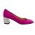 Bally Pink Suede Emily Pumps With Silver Block Heel - view 2