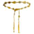 Chanel vintage 1999 Yellow Resin Stone and Gold CC Logo Charm Tassel Detail Belt Metal  ref.939051