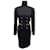 Vestido de lã preto vintage Chanel com botões dourados e cinto de corrente  ref.939055