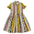 Children's Oscar de la Renta Mustard / Black Flora Short Sleeve Dress Yellow Synthetic  ref.939069