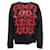 Christopher Kane Black / Rotes Sweatshirt mit floraler Spitzenapplikation Schwarz Baumwolle  ref.939106
