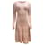Carolina Herrera Pink Long Sleeved Knit Midi Cocktail Dress Wool  ref.939150