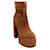 Casadei Goldmine Velvet Roxy Platform Boots Camel  ref.939186