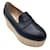 Gabriela Hearst Navy Blue Leather Platform Espadrille Loafers  ref.939303