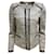 GERARD DAREL Nero / Blazer in tweed intrecciato con finiture in pelle traforata color avorio  ref.939308