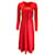 Autre Marque Saks Potts Yasmin Red Shimmer Long Sleeved Midi Dress Synthetic  ref.939330