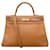 Hermès Hermes Kelly 35 Bolsa de couro bege Clemence Camelo  ref.939366