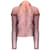 Hermès París Rosa / Encogimiento de hombros de seda con frente abierto de manga larga transparente con estampado morado  ref.939386